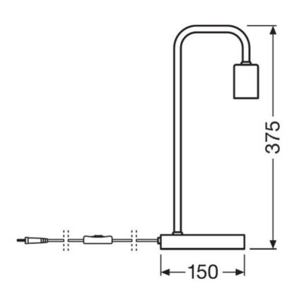 Ledvance - Bordslampa PIPE 1xE27/40W/230V