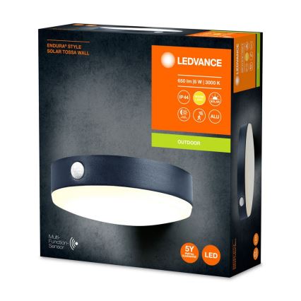 Ledvance - LED solcellsvägglampa med rörelse- och skymningssensor ENDURA STYLE LED/6W/3,7V 1420 mAh IP44