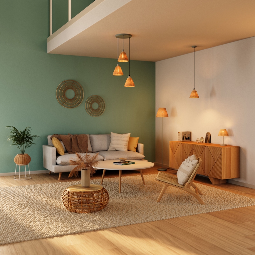 Ledvance - Golvlampa DECOR RAFFIA 1xE27/15W/230V raffiabaster