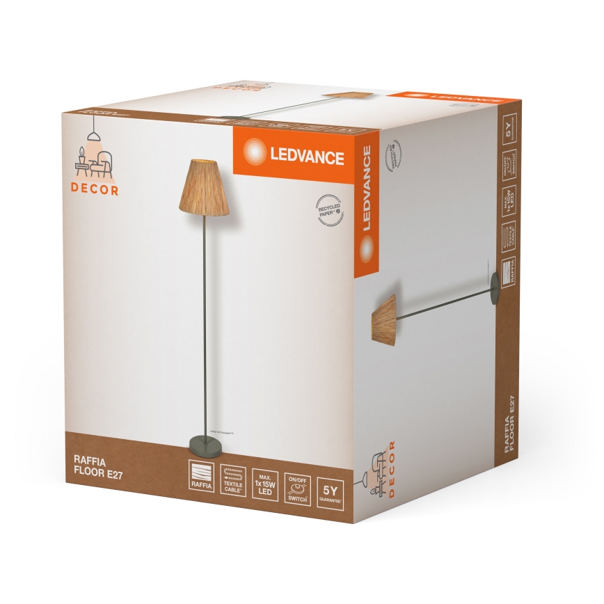 Ledvance - Golvlampa DECOR RAFFIA 1xE27/15W/230V raffiabaster