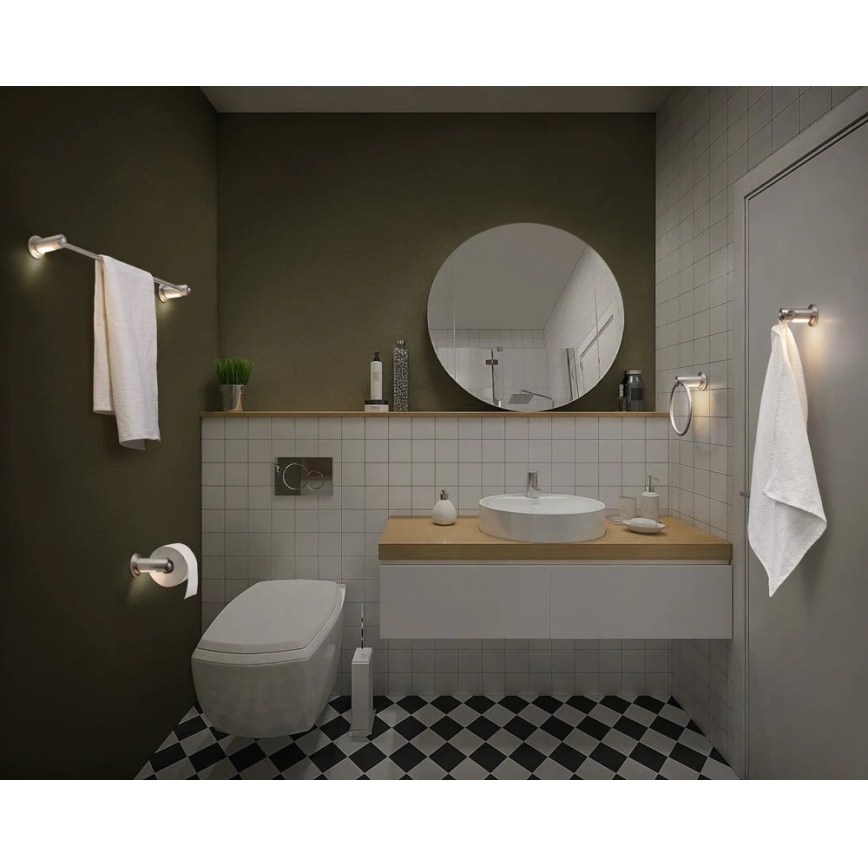 Ledvance - Handukshållare med LED bakgrundsbelyst 6xAAA IP44