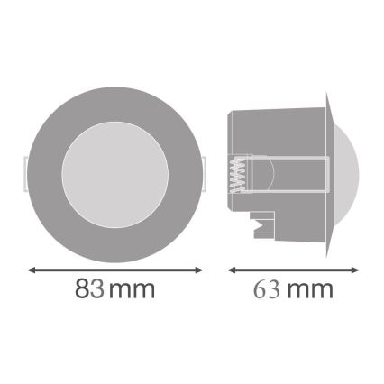 Ledvance - Infälld infraröd rörelsesensor FLUSH 230V vit