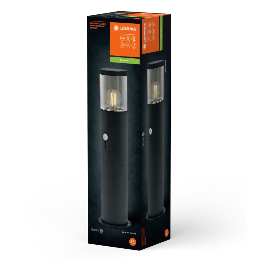Ledvance - Lampa med sensor för utomhusbruk EBRO 1xE27/20W/230V IP44