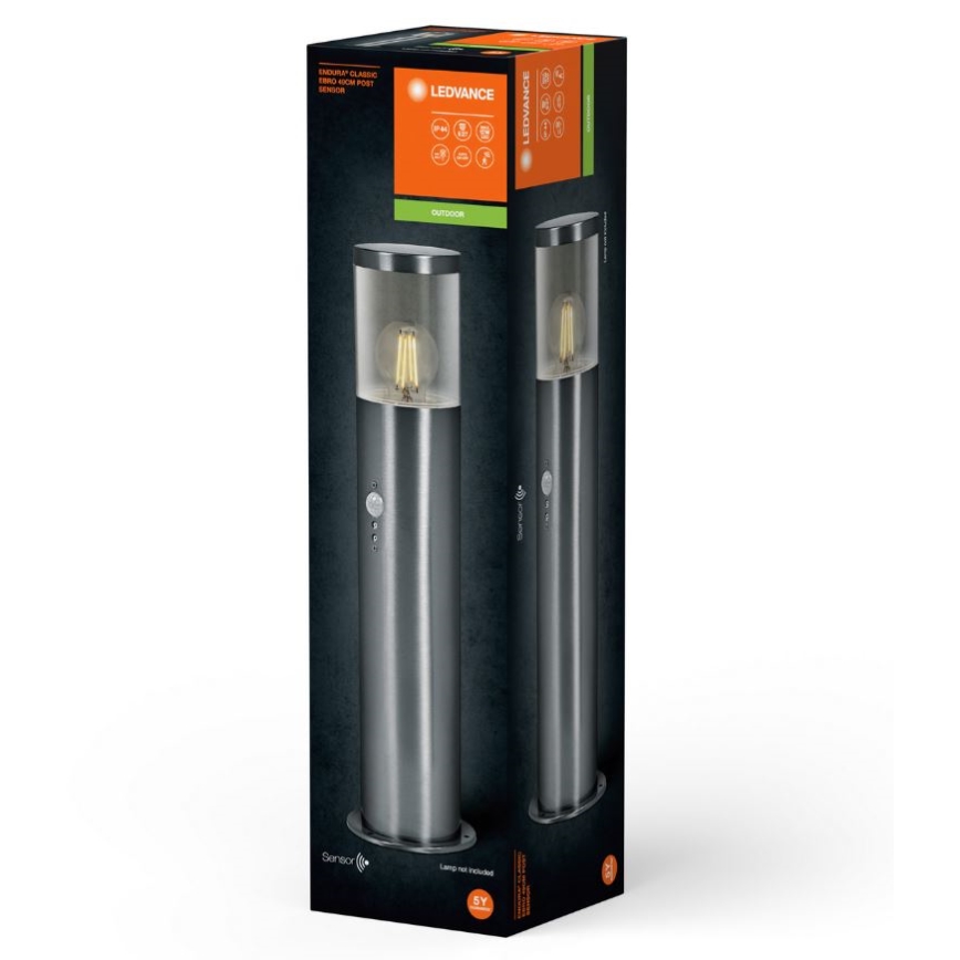 Ledvance - Lampa med sensor för utomhusbruk EBRO 1xE27/20W/230V IP44