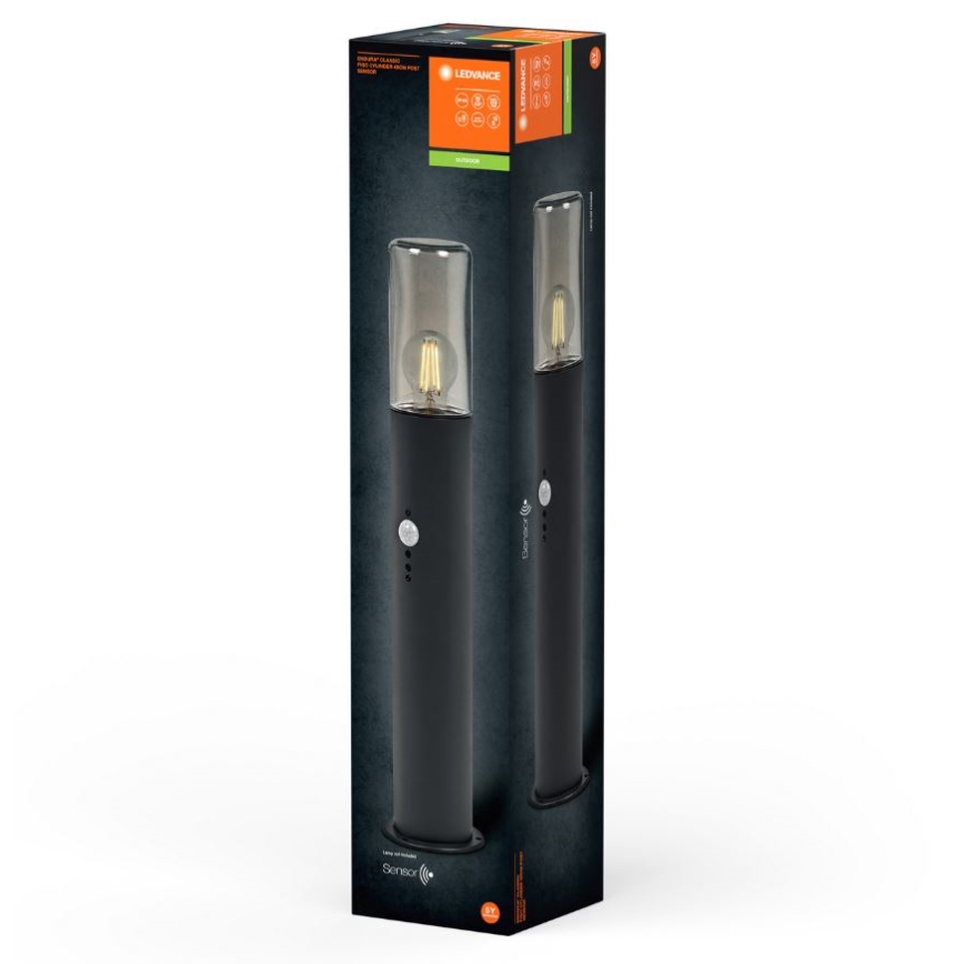 Ledvance - Lampa med sensor för utomhusbruk FIGO CYLINDER 1xE27/20W/230V IP44