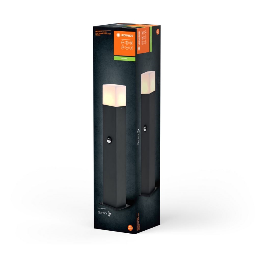 Ledvance - Lampa med sensor för utomhusbruk FIGO SQUARE 1xE27/20W/230V IP44