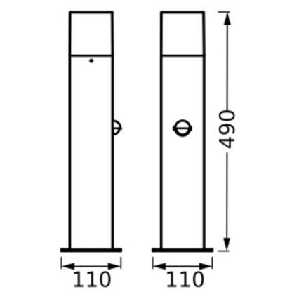 Ledvance - Lampa med sensor för utomhusbruk FIGO SQUARE 1xE27/20W/230V IP44