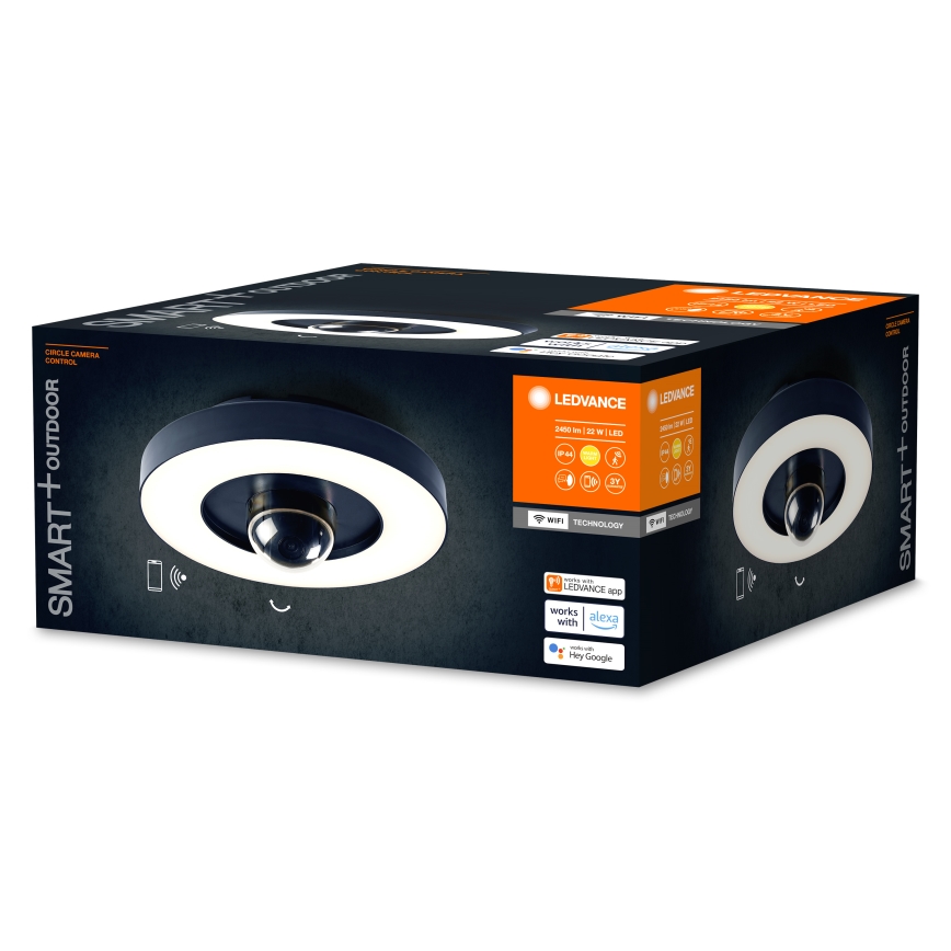 Ledvance - LED ljusreglerad utomhusbelysning med sensor och kamera SMART+ LED/22W/230V IP44 Wi-Fi