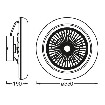 Ledvance - LED ljusreglerad taklampa med en fläkt  SMART+ LED/35W/230V Wi-Fi 3000-6500K + fjärrkontroll
