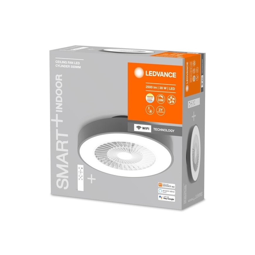 Ledvance - LED ljusreglerad taklampa med en fläkt  SMART+ LED/38W/230V 3000-6500K Wi-Fi + fjärrkontroll