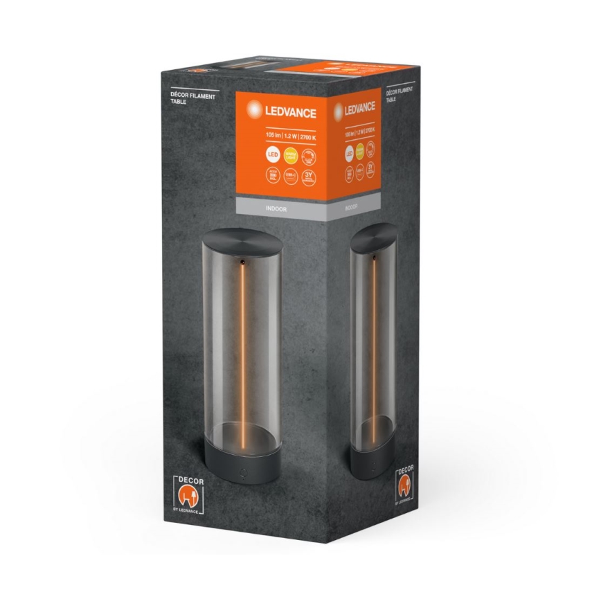 Ledvance - LED ljusreglerad bordslampa touch DECOR FILAMENT LED/1,2W/5V 1000 mAh