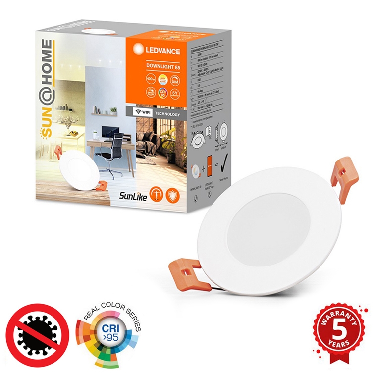 Ledvance - LED Dimbar infälld belysning SUN@HOME LED/4,5W/230V 2200-5000 CRI 95 Wi-Fi