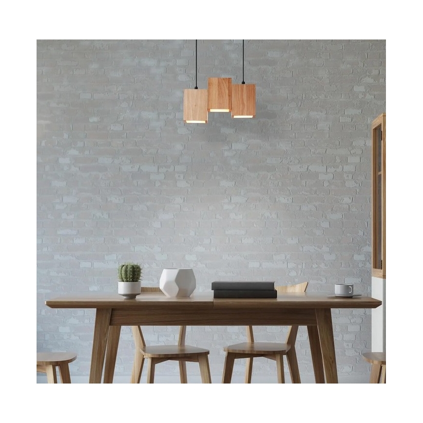 Ledvance - LED Dimbar ljuskrona med upphängning DECOR WOOD 3xLED/7W/230V Wi-Fi