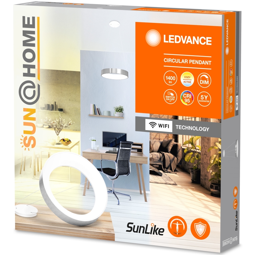 Ledvance - LED Dimbar ljuskrona med upphängning SUN@HOME CIRCULAR LED/18,5W/230V Wi-Fi