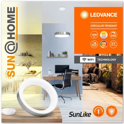 Ledvance - LED Dimbar ljuskrona med upphängning SUN@HOME CIRCULAR LED/18,5W/230V Wi-Fi