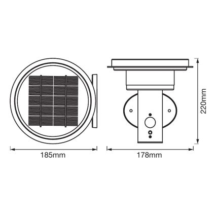Ledvance - LED Dimbar sollampa med sensor CIRCLE LED/6W/3,2V IP44