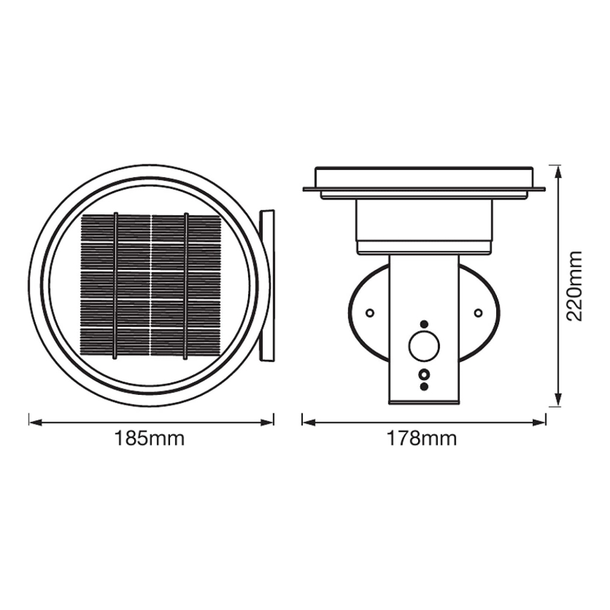 Ledvance - LED Dimbar sollampa med sensor CIRCLE LED/6W/3,2V IP44