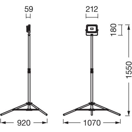 Ledvance - LED Dimbar strålkastare med hållare WORKLIGHT TRIPOD LED/20W/3,7V 1500 mAh IP54