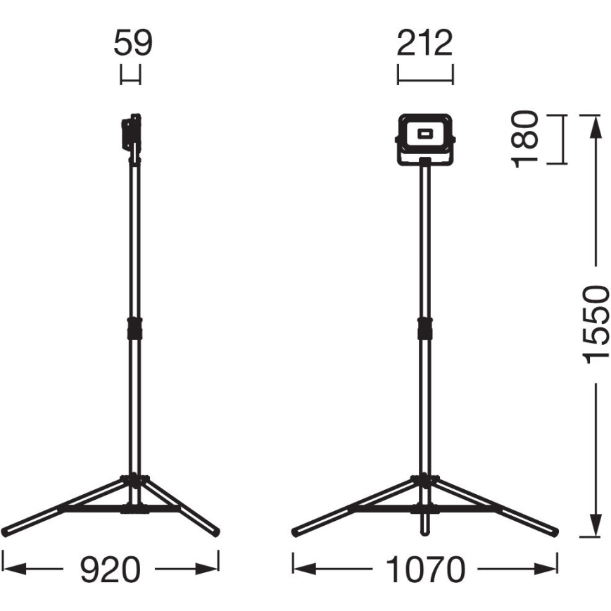 Ledvance - LED Dimbar strålkastare med hållare WORKLIGHT TRIPOD LED/20W/3,7V 1500 mAh IP54