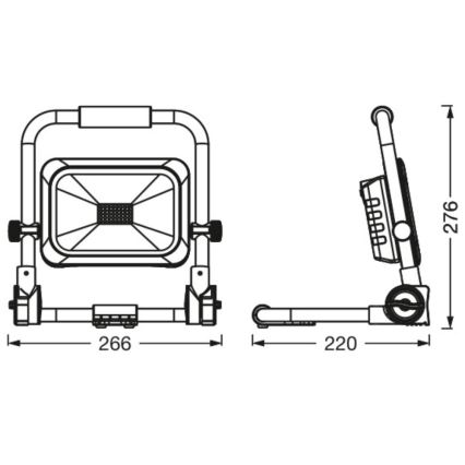 Ledvance - LED Ljusreglerad utomhus rechargeable strålkastare WORKLIGHT BATTERY LED/20W/5V IP54