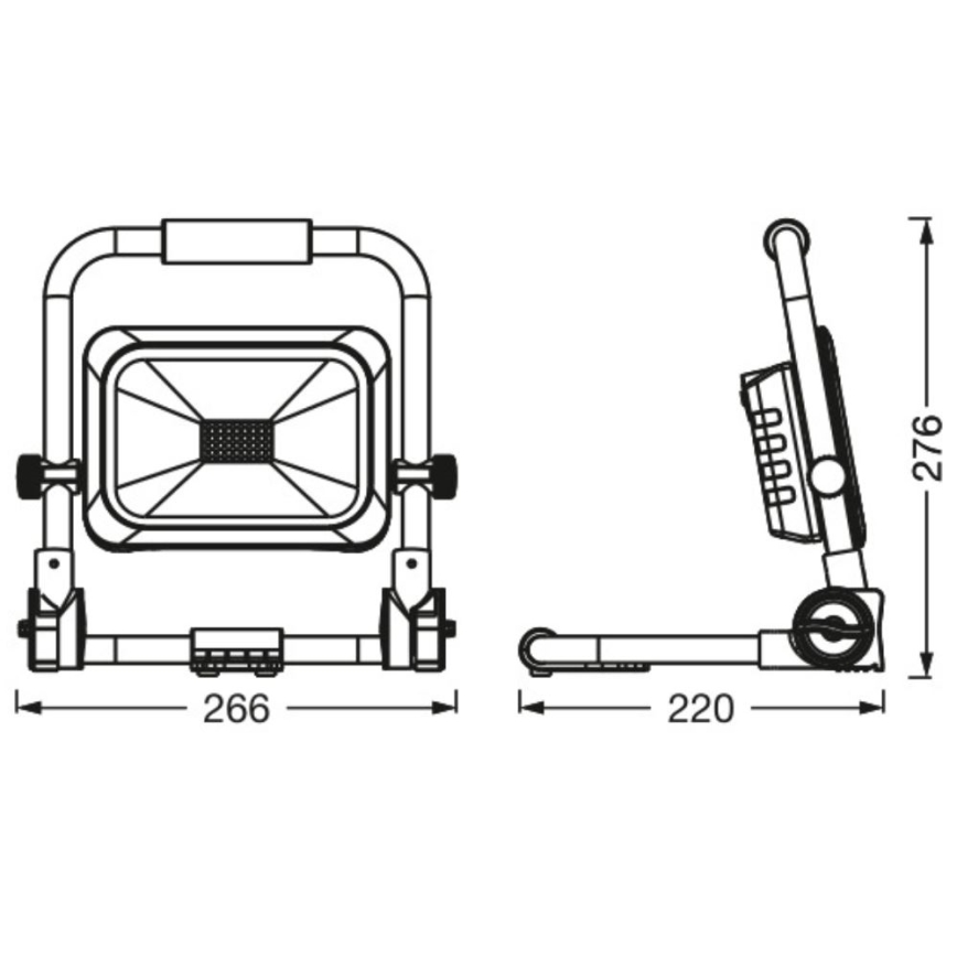 Ledvance - LED Ljusreglerad utomhus rechargeable strålkastare WORKLIGHT BATTERY LED/20W/5V IP54