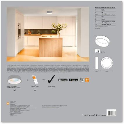 Ledvance - LED Dimbar Takbelysning SMART+ CYLINDER LED/24W/230V Wi-Fi