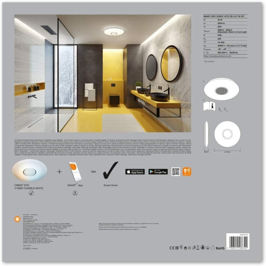 Ledvance - LED Dimbar Takbelysning SMART+ KITE LED/24W/230V Wi-Fi