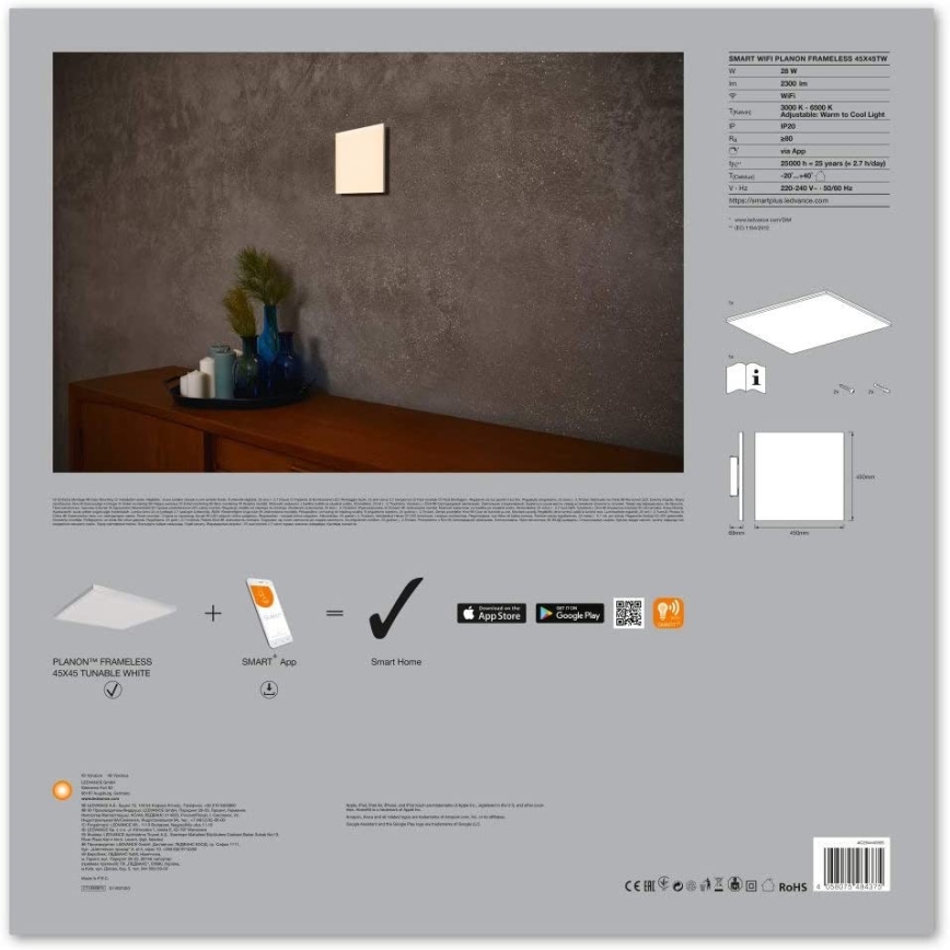 Ledvance - LED Dimbar Takbelysning SMART+ RamLESS LED/28W/230V Wi-Fi