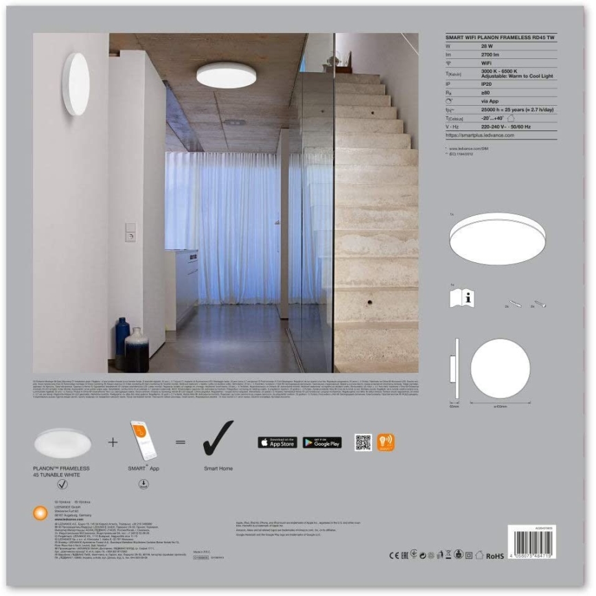 Ledvance - LED Dimbar Takbelysning SMART+ RamLESS LED/28W/230V Wi-Fi