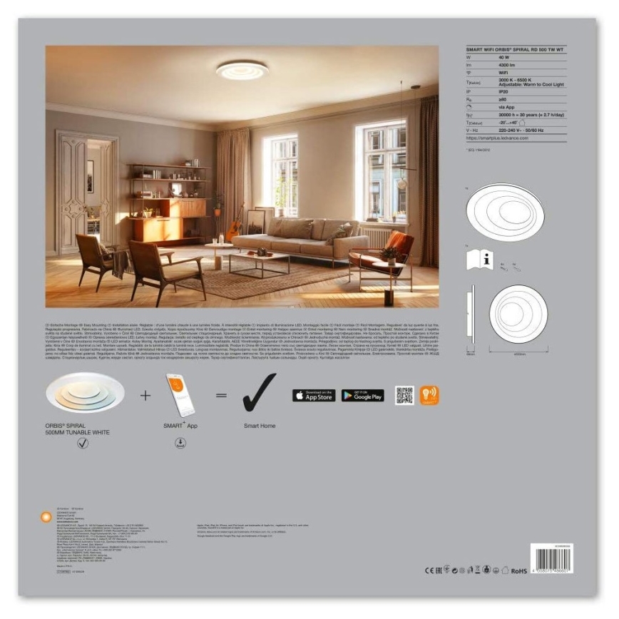 Ledvance - LED Dimbar Takbelysning SMART+ SPIRAL LED/24W/230V Wi-Fi