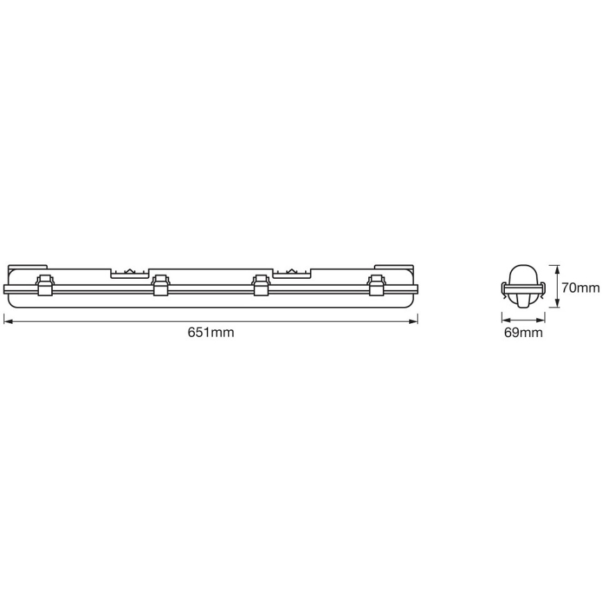 Ledvance - LED Industriell lysrörslampa DAMP T8 1xG13/7W/230V IP65