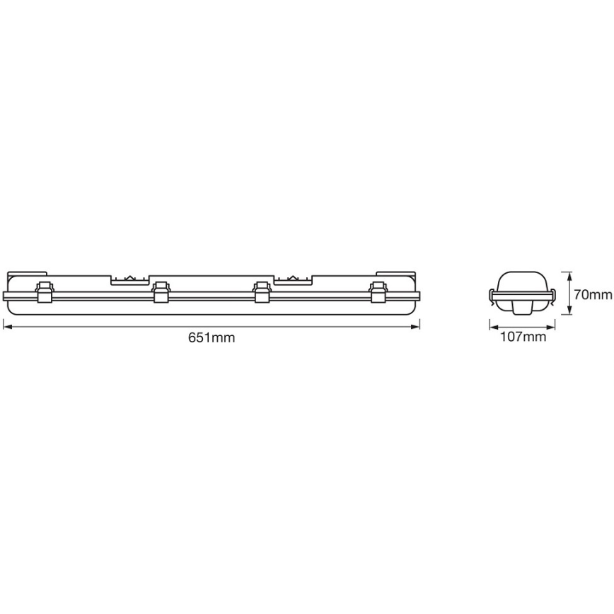 Ledvance - LED Industriellt lysrör DAMP T8 2xG13/7W/230V IP65
