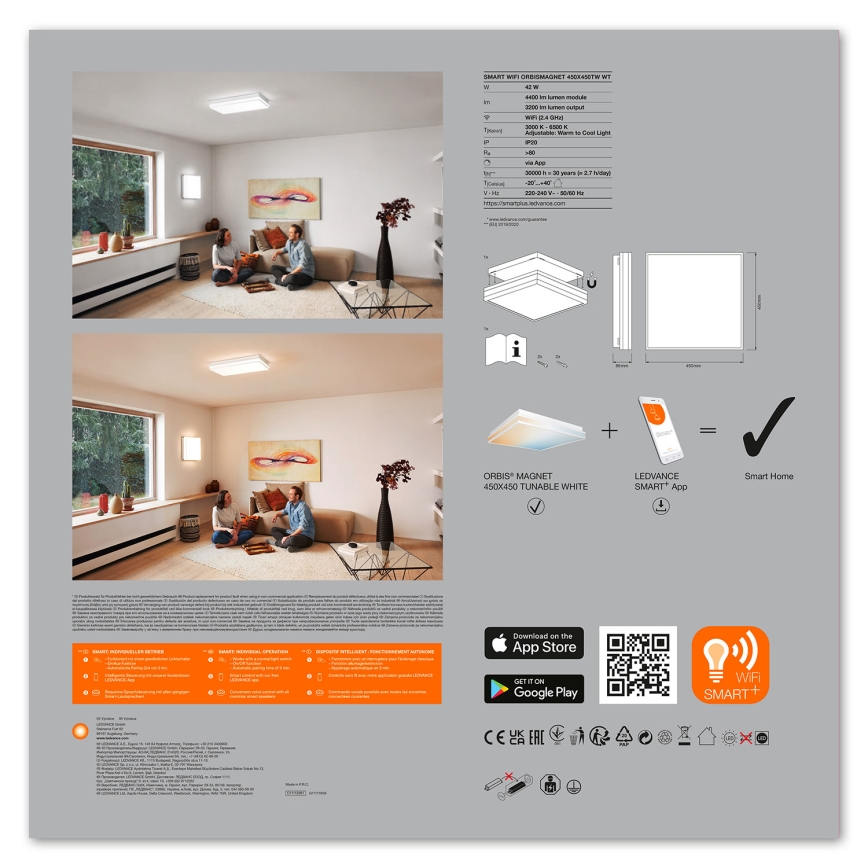 Ledvance - LED ljusreglerad taklampa  SMART+ MAGNET LED/42W/230V 3000-6500K Wi-Fi