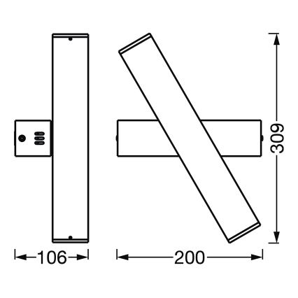 Ledvance - LED ljusreglerad vägglampa  SMART+ CROSS 2xLED/6W/230V 3000-6500K Wi-Fi