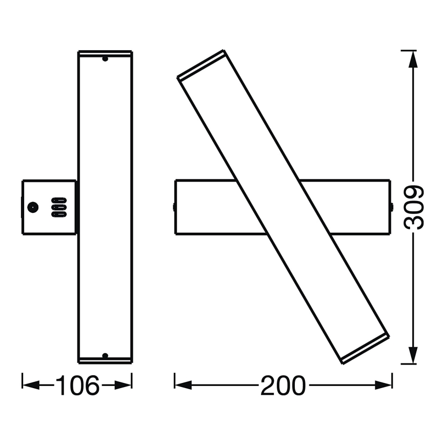 Ledvance - LED ljusreglerad vägglampa  SMART+ CROSS 2xLED/6W/230V 3000-6500K Wi-Fi