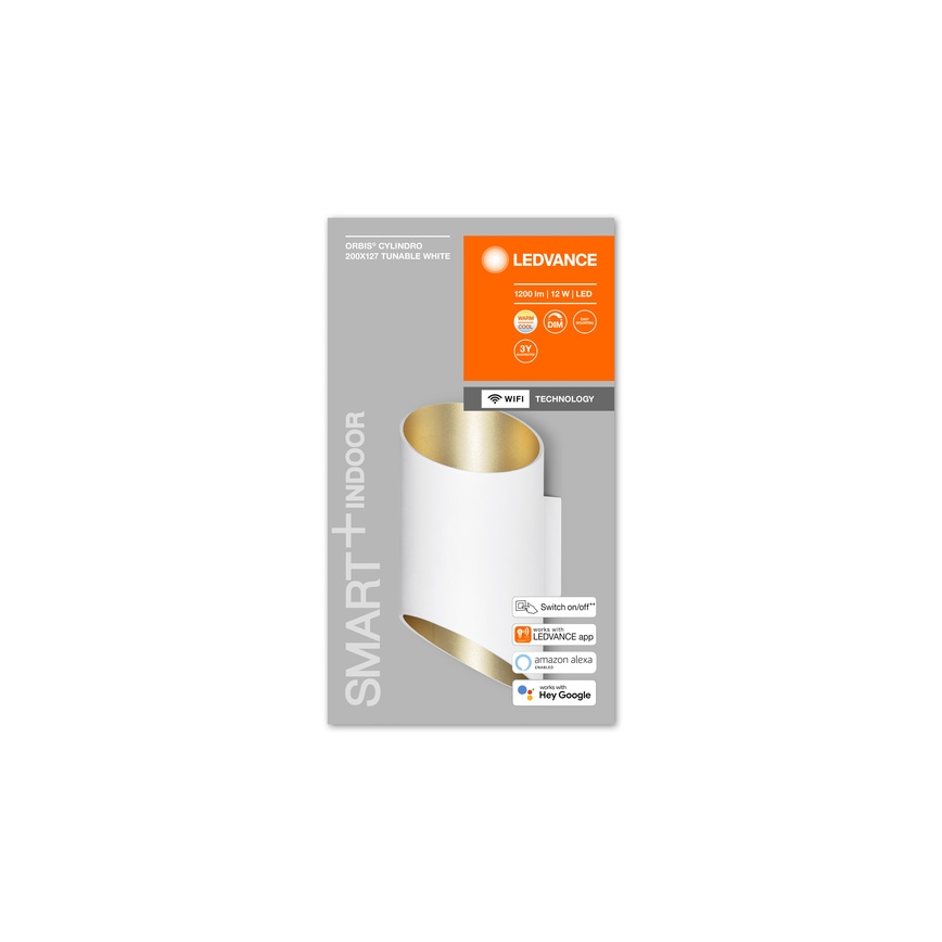 Ledvance - LED ljusreglerad vägglampa  SMART+ CYLINDRO LED/12W/230V 3000-6500K Wi-Fi vit 