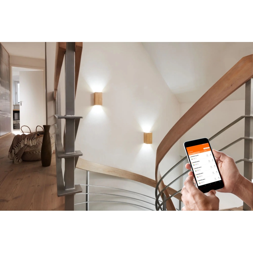 Ledvance - LED ljusreglerad vägglampa  SMART+ WOOD LED/12W/230V 3000-6500K Wi-Fi