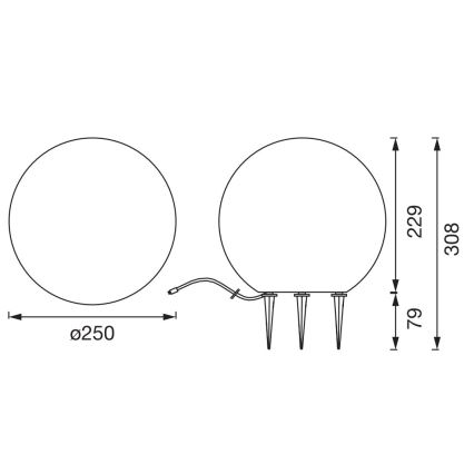 Ledvance - LED-lampa för utomhusbruk ENDURA HYBRID BALL LED/2W/12V IP44