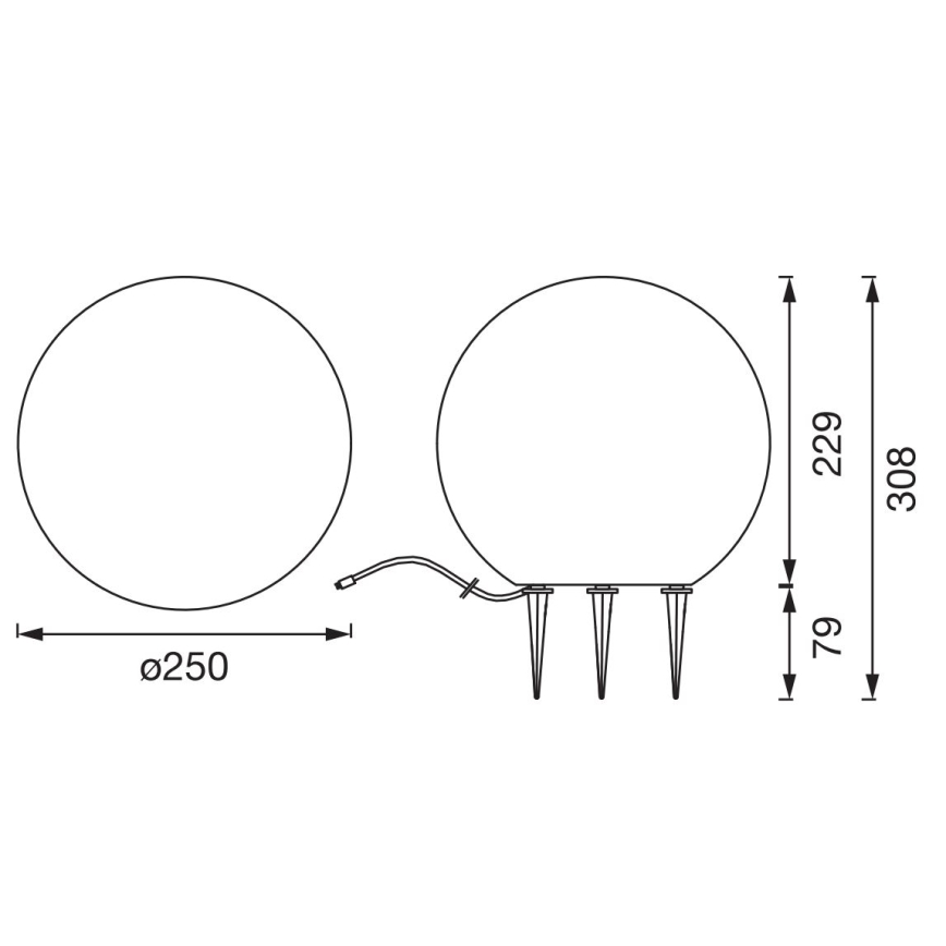 Ledvance - LED-lampa för utomhusbruk ENDURA HYBRID BALL LED/2W/12V IP44