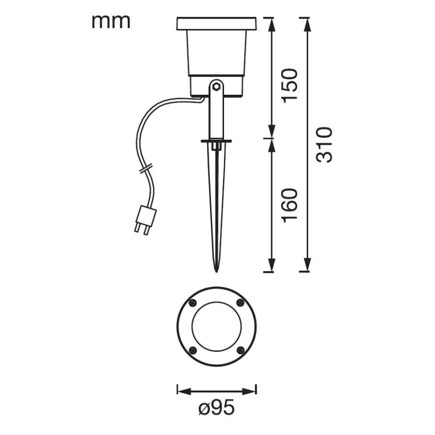Ledvance - LED-lampa för utomhusbruk ENDURA HYBRID NAUT SPIKE LED/2W/12V IP44