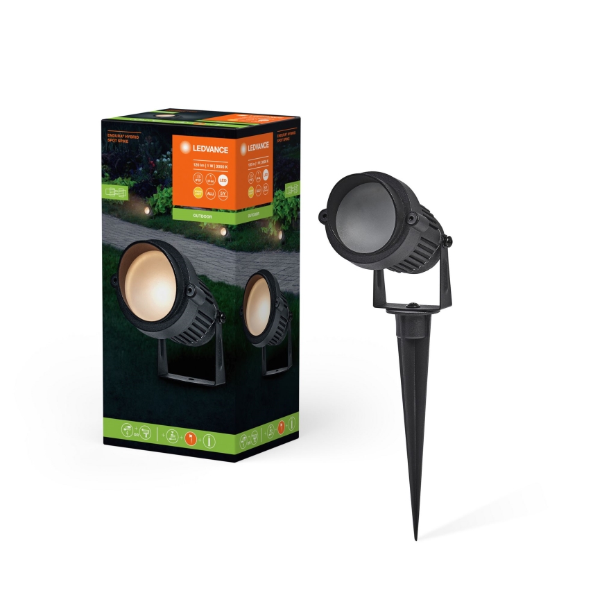 Ledvance - LED-lampa för utomhusbruk ENDURA HYBRID SPOT SPIKE LED/1W/12V IP44