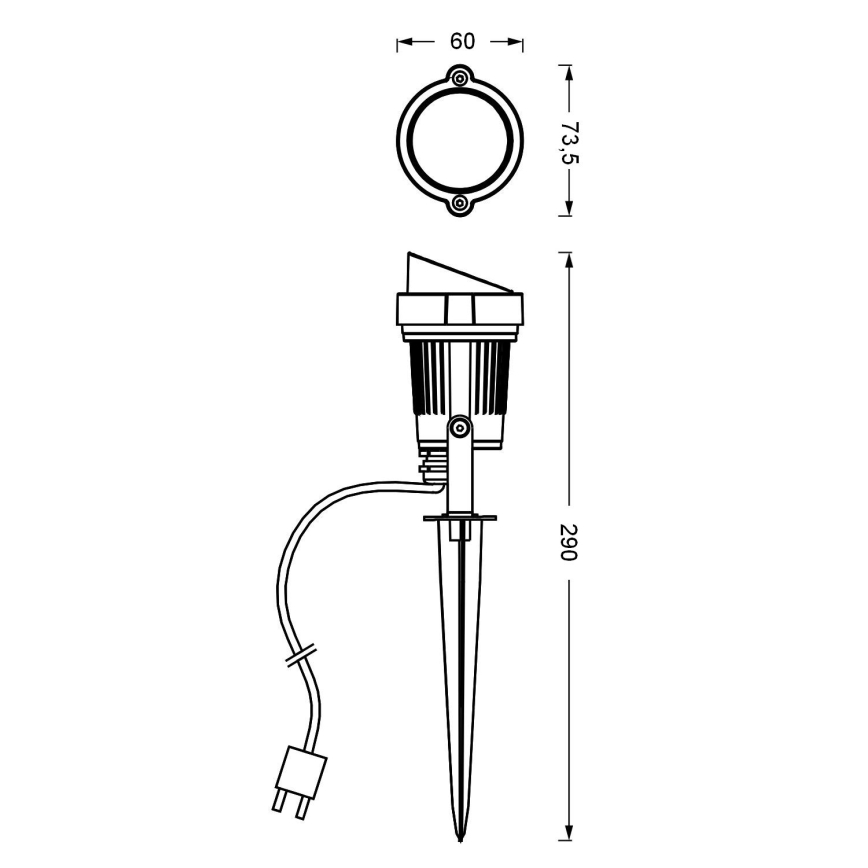 Ledvance - LED-lampa för utomhusbruk ENDURA HYBRID SPOT SPIKE LED/1W/12V IP44