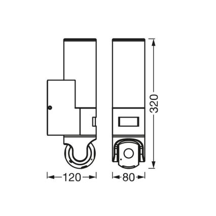Ledvance - LED Ljusreglerad vägglampa med sensor för utomhusbruk och kamera SMART+ LED/16W/230V Wi-Fi IP44