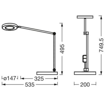 Ledvance - LED ljusreglerad bordslampa touch SUN@HOME LED/20W/230V 2200-5000K CRI 95 Wi-Fi