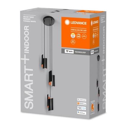 Ledvance - LED ljusreglerad ljuskrona på snöre SMART+ DECOR 3xLED/8W/230V svart Wi-Fi