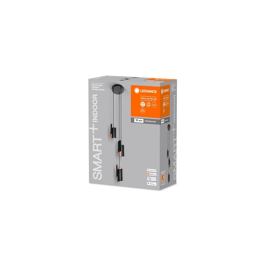 Ledvance - LED ljusreglerad ljuskrona på snöre SMART+ DECOR 3xLED/8W/230V svart Wi-Fi