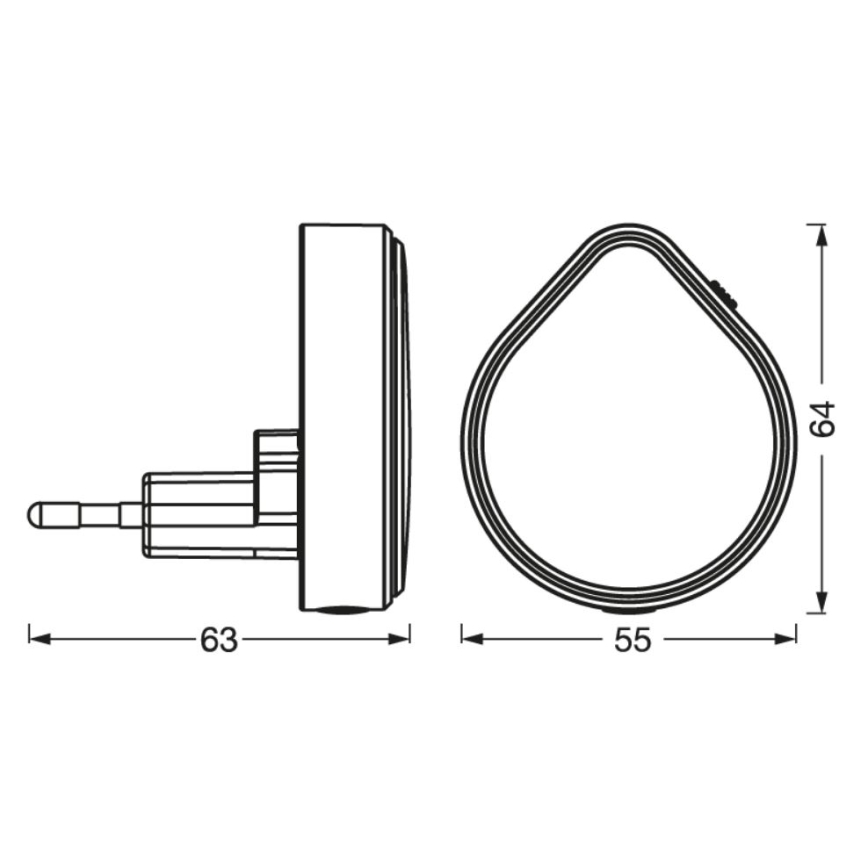 Ledvance - LED Ljusreglerad orientation socket belysning LUNETTA LED/0,5W/230V
