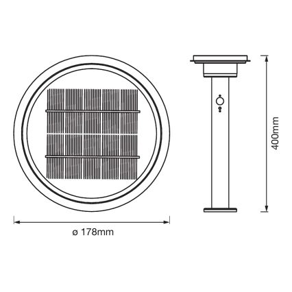 Ledvance - LED Ljusreglerad solcell lampa med sensor CIRCLE LED/6W/3,2V 2200 mAh IP44