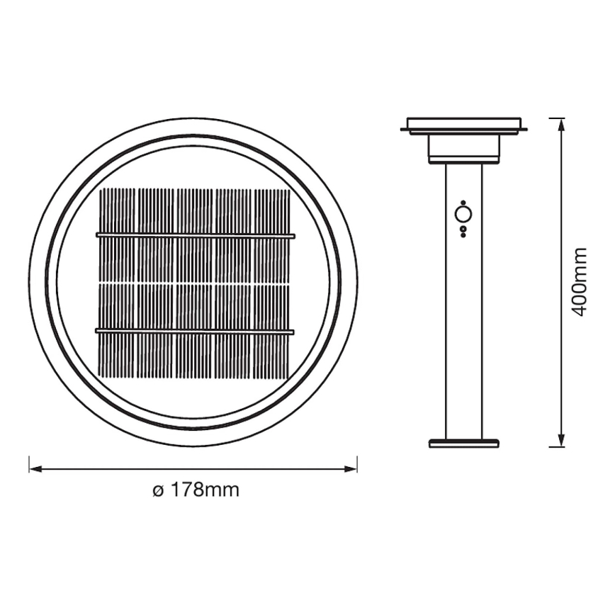 Ledvance - LED Ljusreglerad solcell lampa med sensor CIRCLE LED/6W/3,2V 2200 mAh IP44