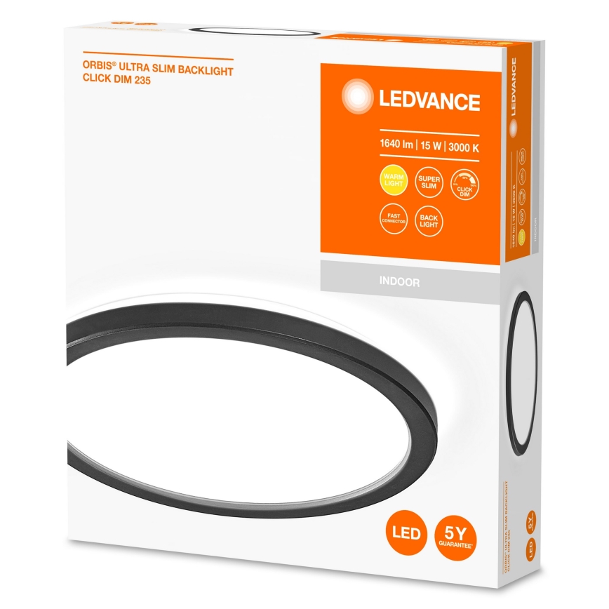 Ledvance - LED ljusreglerad taklampa ORBIS LED/15W/230V svart